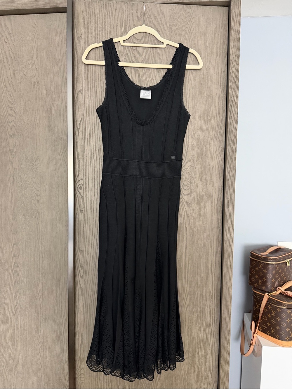 Chanel Black Knit Midi Dress